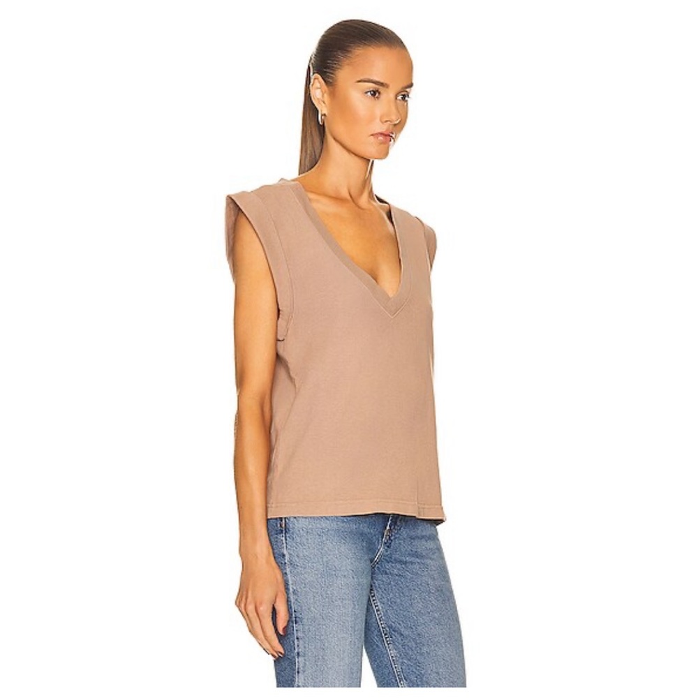 Citizens of Humanity Eugenie V Neck sleeveless Tank Top Tan Medium chaga - Picture 2 of 13
